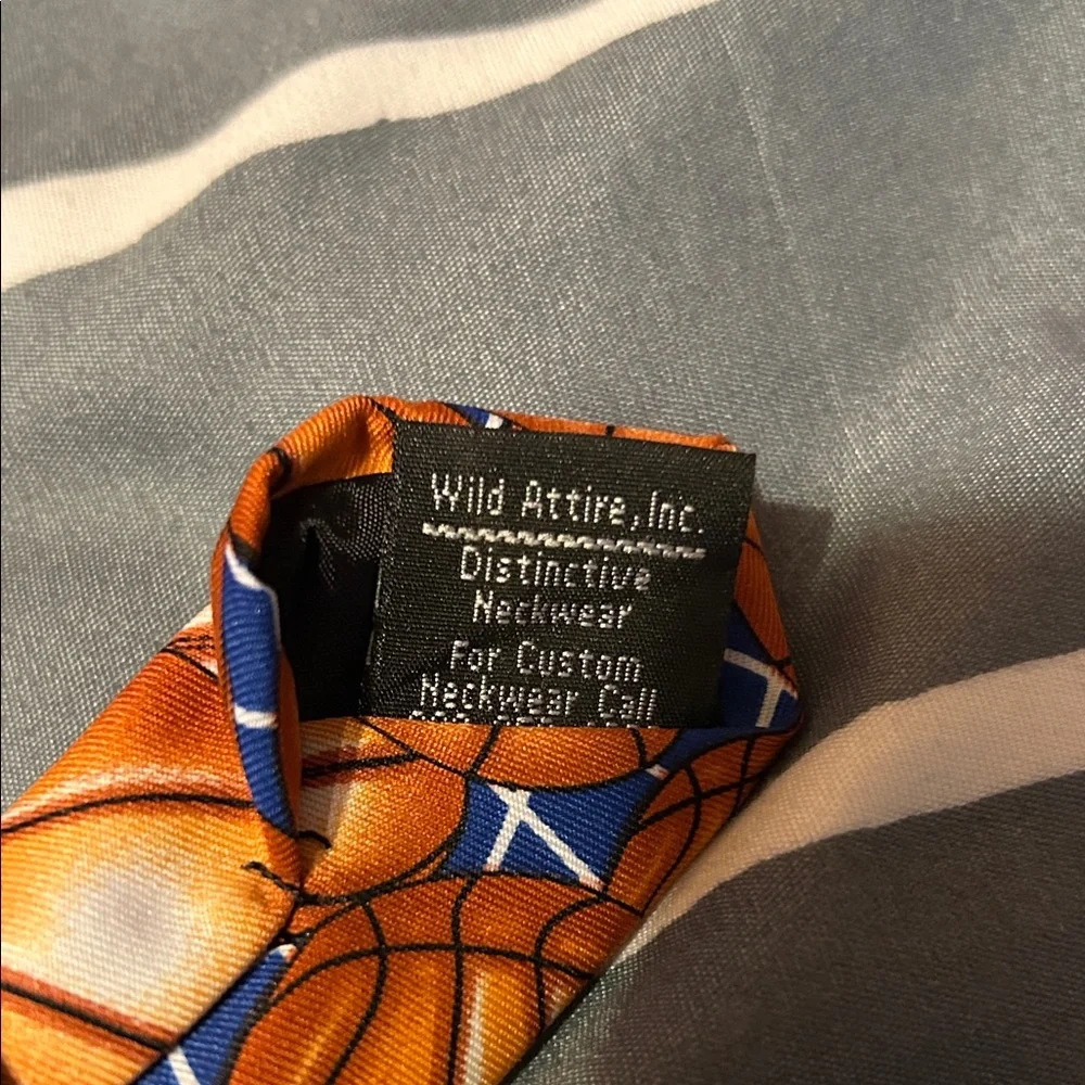 Basketball Patterned Kids Skinny Tie